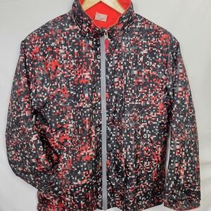 Boy's Digital Camo (Red/black/grey) Lightweight Jacket - Size L